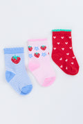 3 Pack Assorted Print Socks