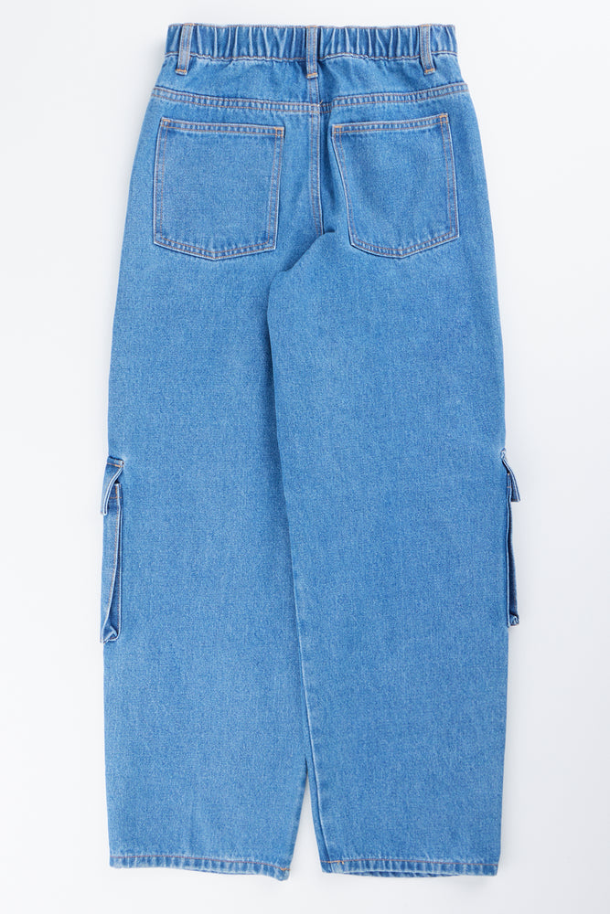 Blue Denim Cargo Pants (2)