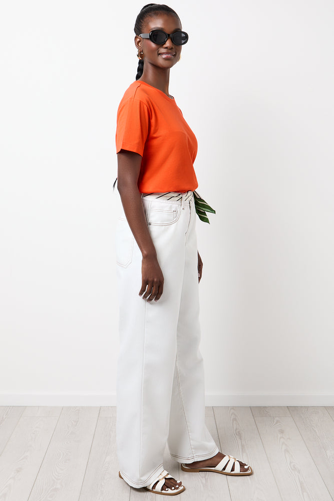 Orange Short Sleeve Crewneck T-Shirt (1)