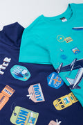 Blue Boxy Graphic T-Shirt 2 Pack (1)