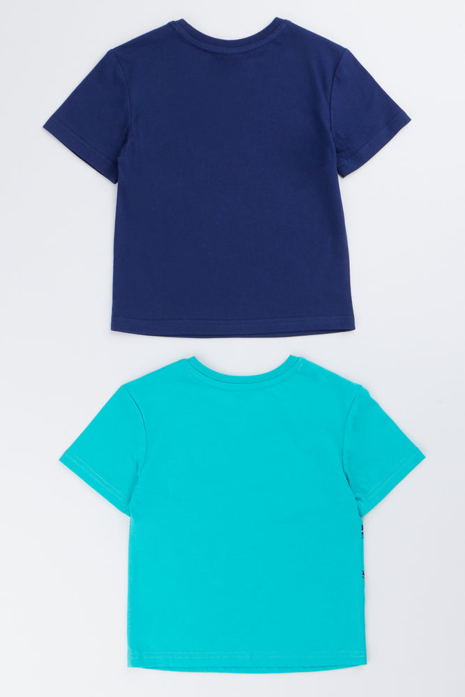 Blue Boxy Graphic T-Shirt 2 Pack (2)