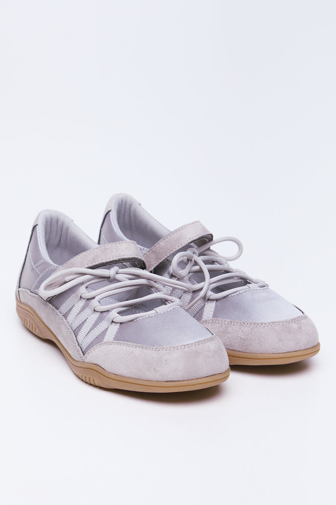 Silver Grey Lace Up Shoes