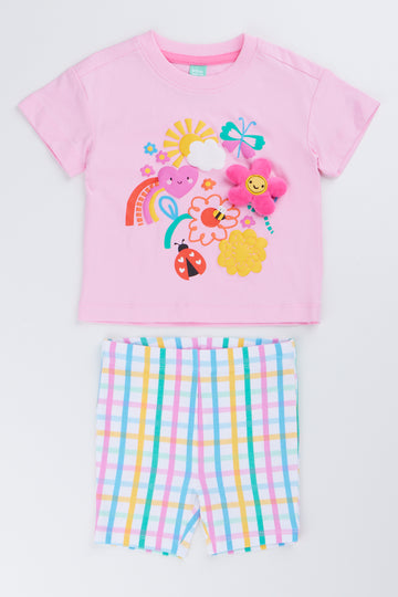Boxy Graphic T-Shirt Shorts Set