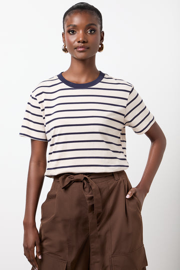 Striped Regular Crewneck T-Shirt Stone