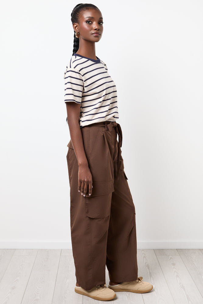Striped Regular Crewneck T-Shirt Stone (1)