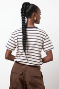 Striped Regular Crewneck T-Shirt Stone (2)