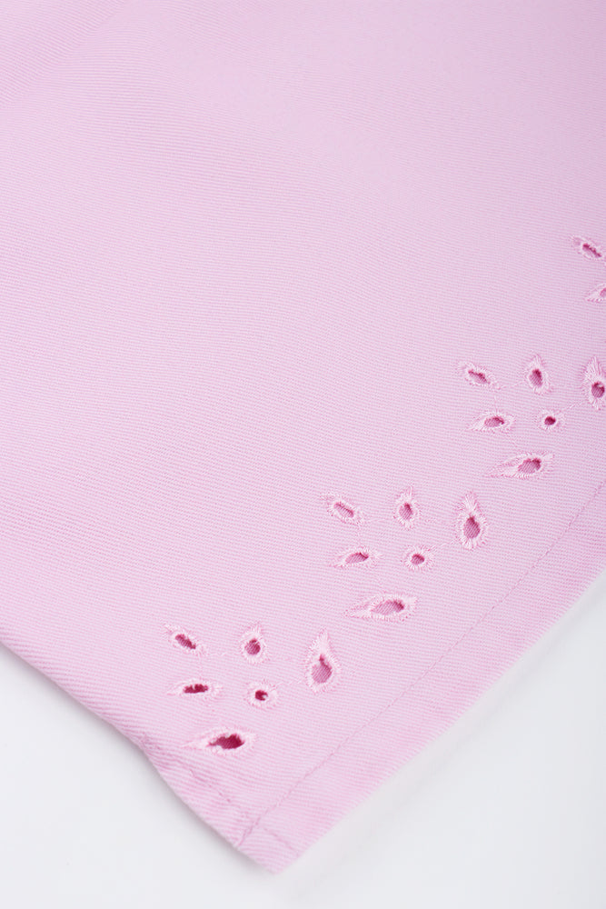 Pink Embroidered Denim Shell Top (1)
