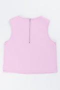 Pink Embroidered Denim Shell Top (3)