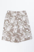 Taupe Leaf Print Denim Jorts (2)