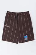 Brown Striped Knit Shorts