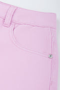 Pink Embroidered Denim Shorts (1)