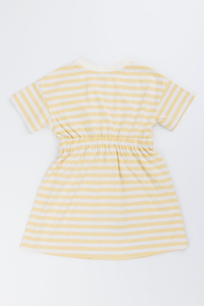 Striped Tweety Bird Drawstring Dress (2)