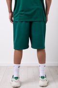 Green Unbrushed Fleece Shorts (2)