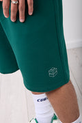 Green Unbrushed Fleece Shorts (3)