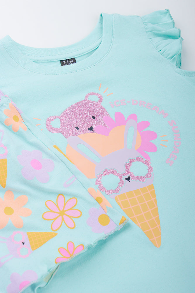 Aqua Ice Cream Shorty Pajamas (1)