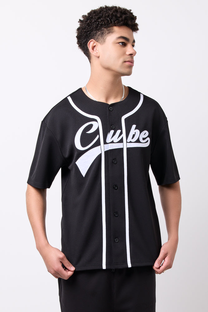 Black Cube Baseball Shirt