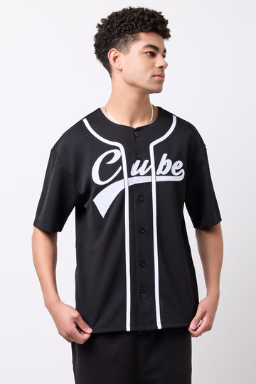 Black Cube Baseball Shirt