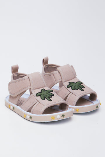 Palm Print Open Toe Sandals