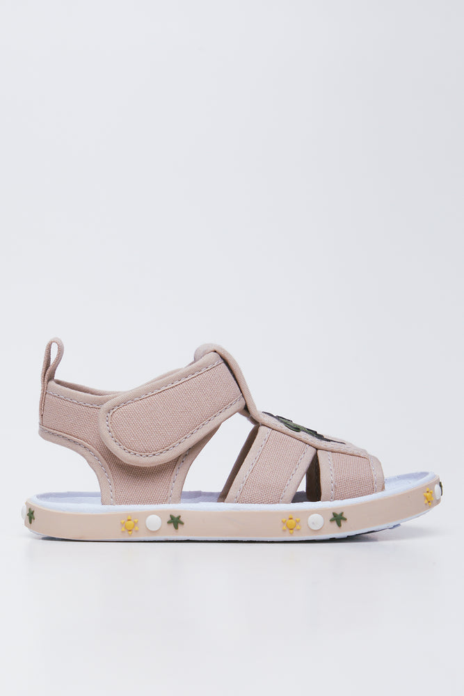 Palm Print Open Toe Sandals (1)
