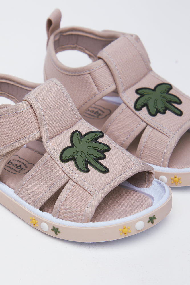 Palm Print Open Toe Sandals (2)