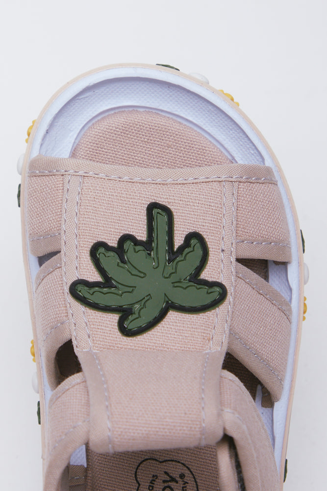Palm Print Open Toe Sandals (4)