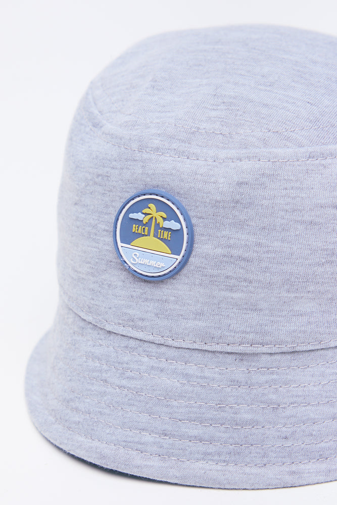 Grey Melange Beach Bucket Hat (1)