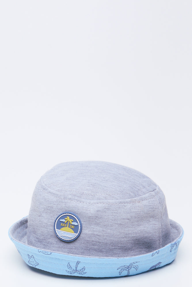 Grey Melange Beach Bucket Hat (2)