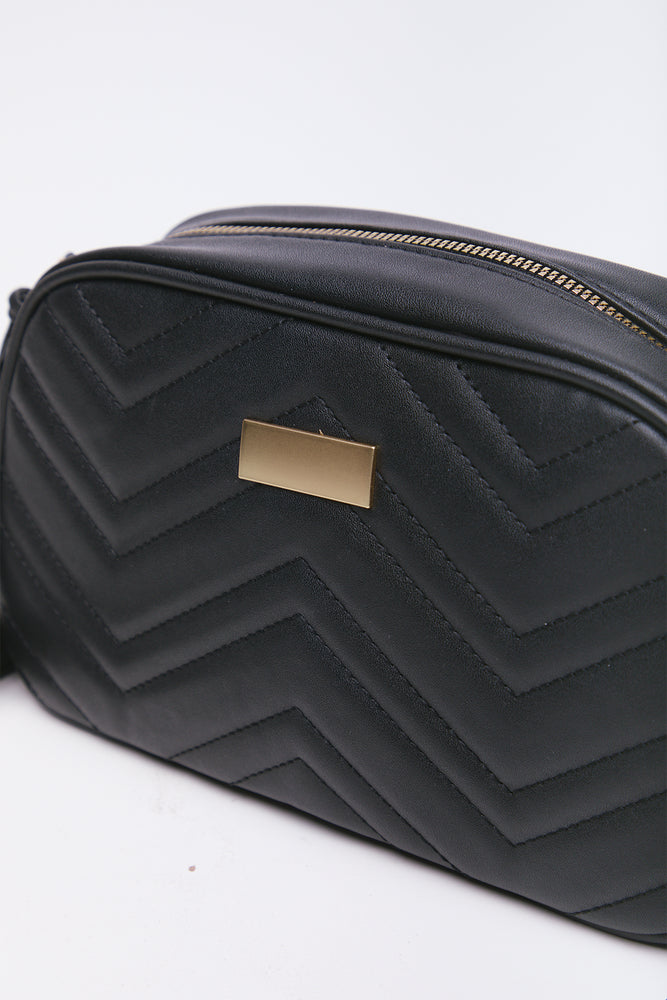 Black Quilted Camera Bag (2)