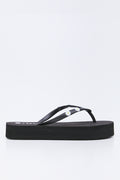 Black Embellished Platform Flip Flops (1)