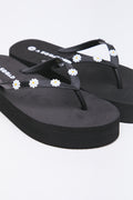 Black Embellished Platform Flip Flops (2)