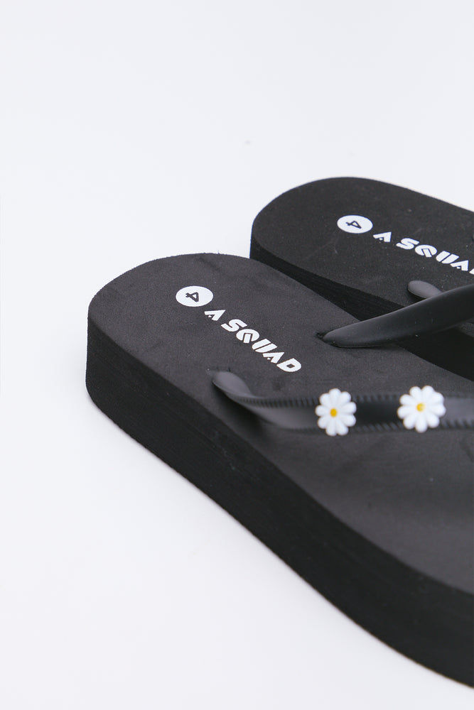 Black Embellished Platform Flip Flops (3)