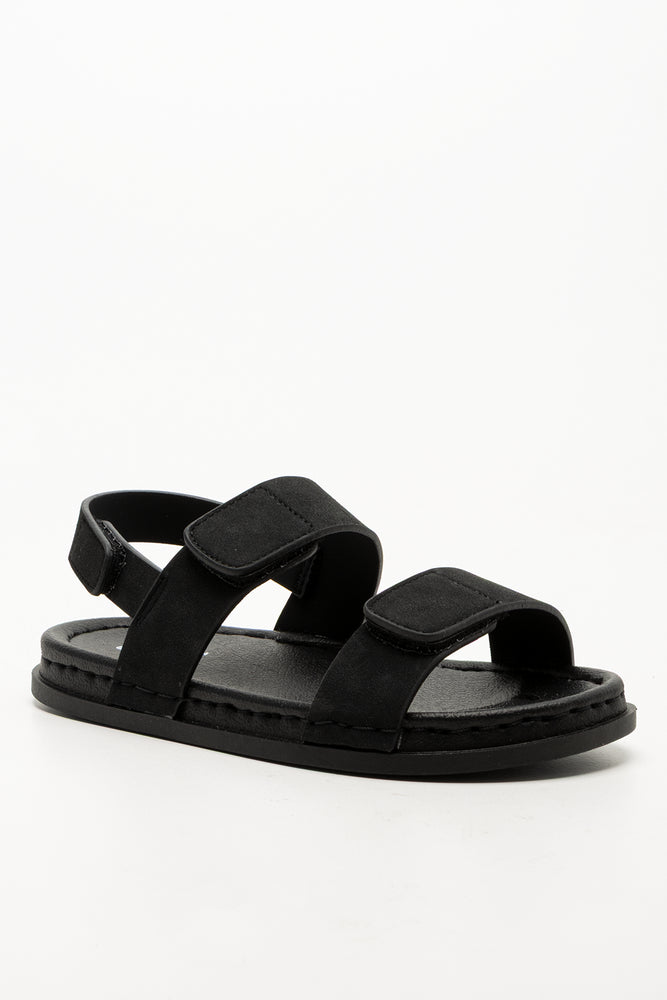 Black Double Velcro Moulded Sandals (1)