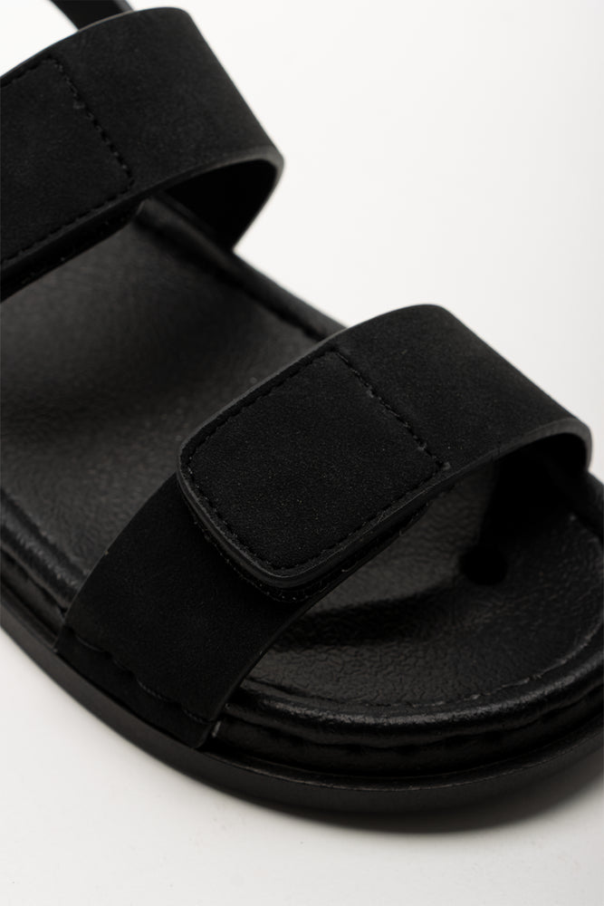 Black Double Velcro Moulded Sandals (2)
