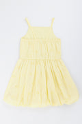 Yellow Floral Embroidered Bubble Dress (2)