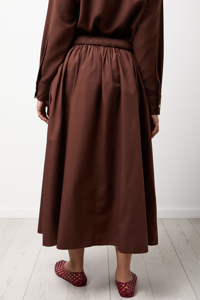 Chocolate Poplin Basque Skirt (2)