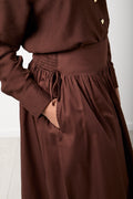 Chocolate Poplin Basque Skirt (3)