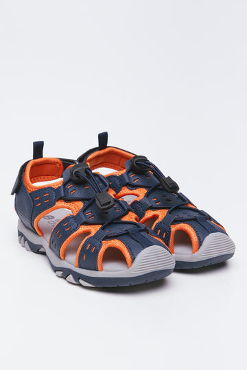 Navy & Orange Closed Toe Adventure Sandals