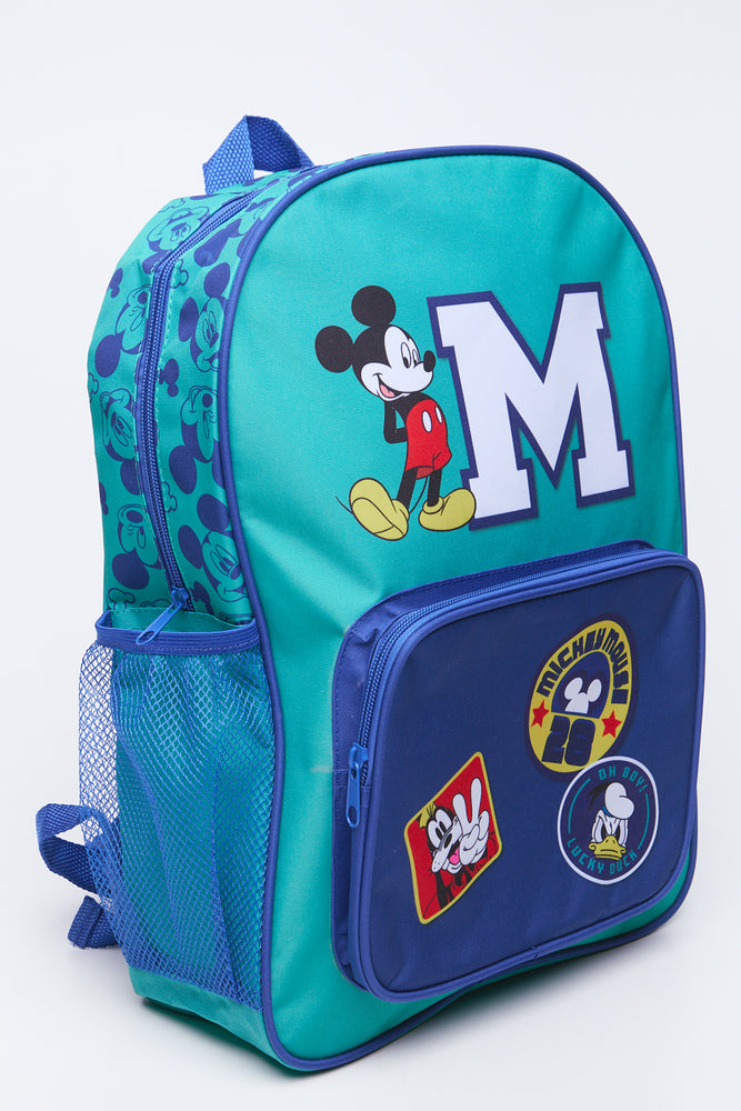 Green Mickey Mouse Front Pocket Backpack (2)