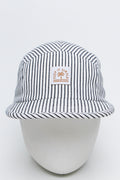 Striped 5 Panel Flat Bill Cap