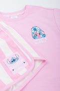 Pink Stitch Graphic Shorts Set (1)