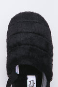Black Plush Sling Back Slippers (4)
