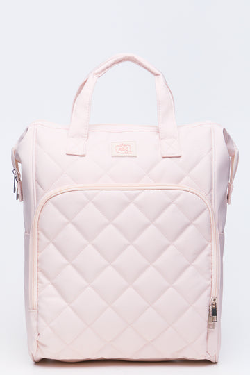 Quilted Nylon Backpack Stone