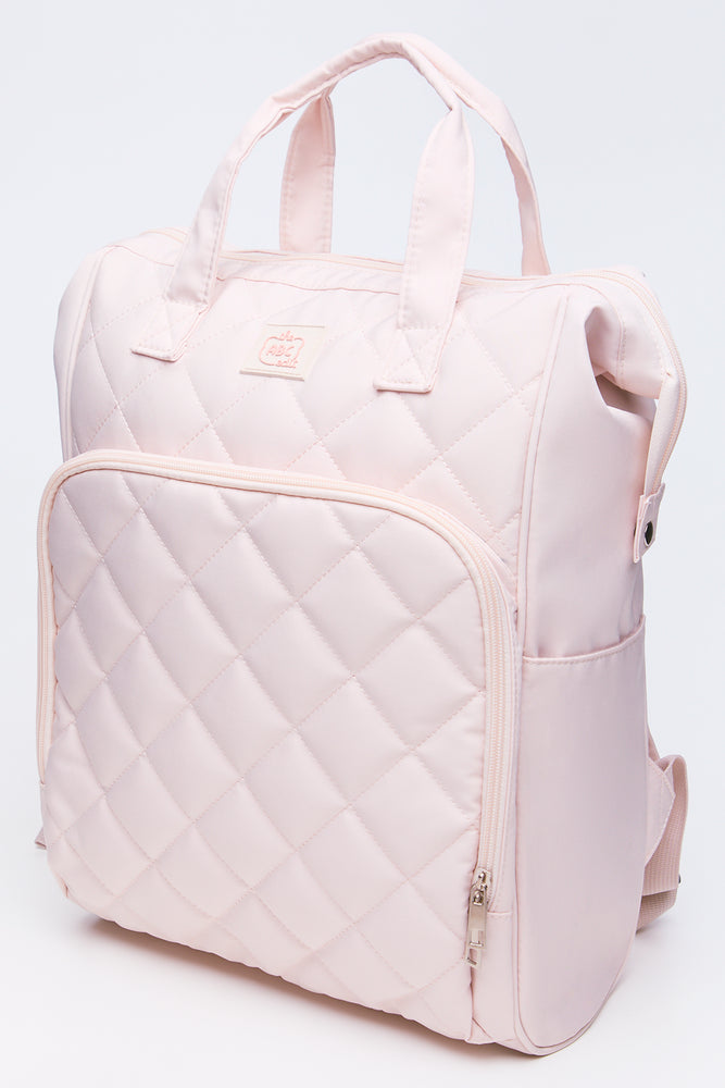 Quilted Nylon Backpack Stone (2)