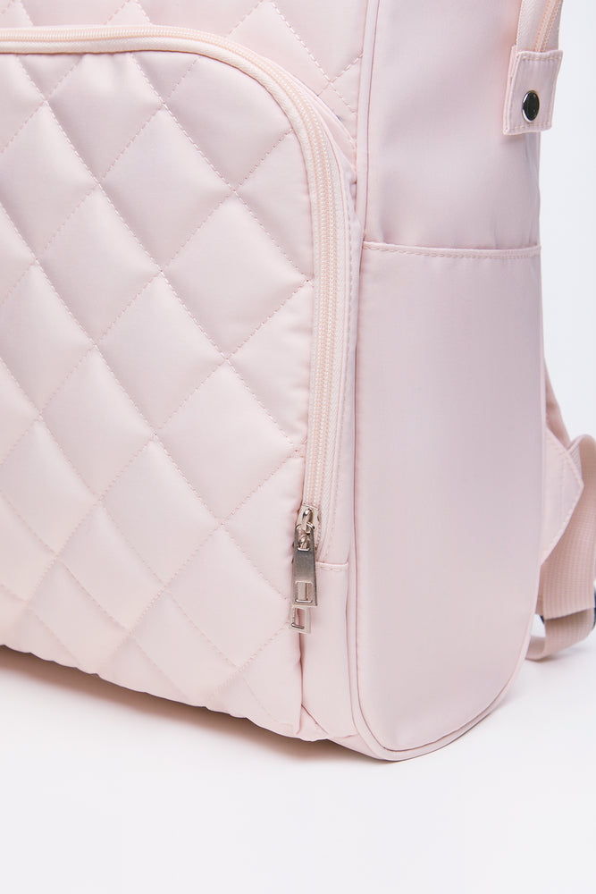 Quilted Nylon Backpack Stone (3)