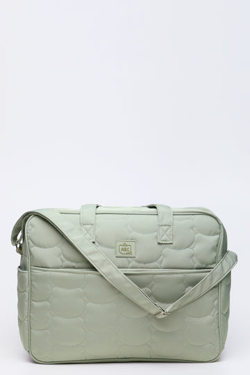 Quilted Nylon Bowler Bag Sage