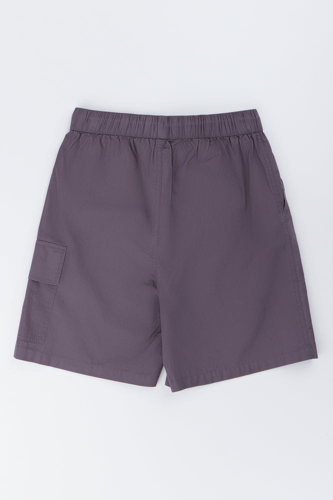 Charcoal Poplin Shorts (2)