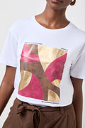 White Abstract Print Crewneck T-Shirt (3)