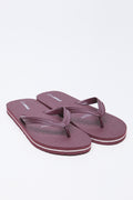 Burgundy Textured Flip Flops