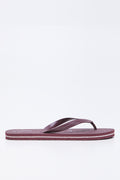 Burgundy Textured Flip Flops (1)