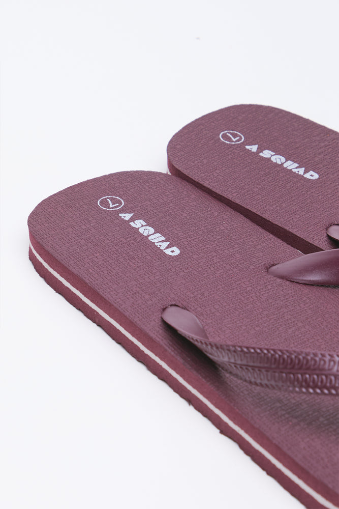 Burgundy Textured Flip Flops (3)